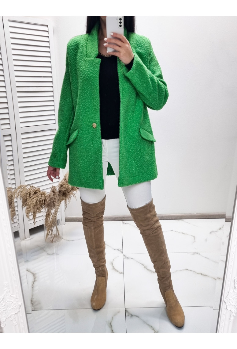 Jarný kabát Boucle - zelený